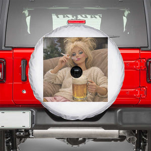 Funny Smoking And Drinking Doll Meme Spare Tire Cover Weekend Relaxation TS12 Black Print Your Wear