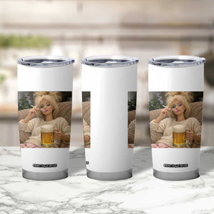 Funny Smoking And Drinking Doll Meme Tumbler Cup Weekend Relaxation TS12 Print Your Wear
