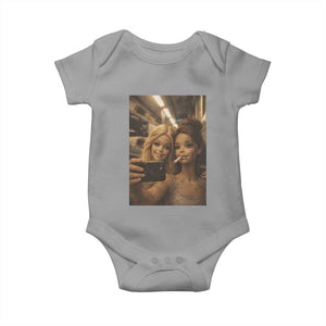 Funny Selfie Doll Meme Baby Onesie Aesthetic Doll Face Graphic TS12 Sport Gray Print Your Wear