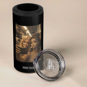 Funny Selfie Doll Meme 4 in 1 Can Cooler Tumbler Aesthetic Doll Face Graphic TS12 Print Your Wear