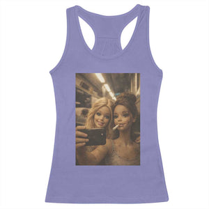 Funny Selfie Doll Meme Racerback Tank Top Aesthetic Doll Face Graphic TS12 Violet Print Your Wear