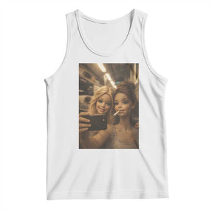 Funny Selfie Doll Meme Tank Top Aesthetic Doll Face Graphic TS12 White Print Your Wear