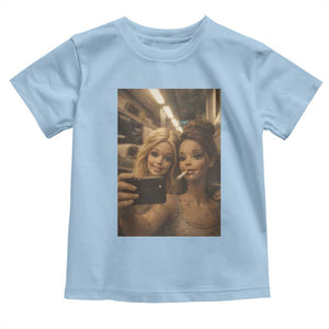 Funny Selfie Doll Meme Toddler T Shirt Aesthetic Doll Face Graphic TS12 Light Blue Print Your Wear