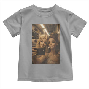 Funny Selfie Doll Meme Toddler T Shirt Aesthetic Doll Face Graphic TS12 Sport Gray Print Your Wear