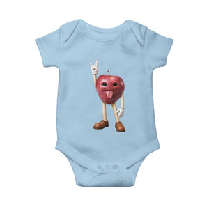 Funny Apple With Face Wapple Meme Baby Onesie TS12 Light Blue Print Your Wear