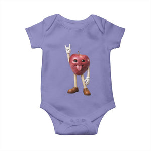 Funny Apple With Face Wapple Meme Baby Onesie TS12 Violet Print Your Wear