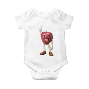 Funny Apple With Face Wapple Meme Baby Onesie TS12 White Print Your Wear