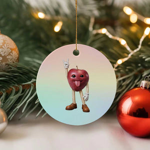 Funny Apple With Face Wapple Meme Ceramic Ornament TS12 1pc Pastel Print Your Wear