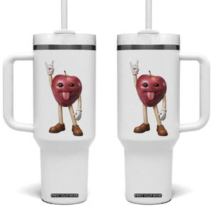 Funny Apple With Face Wapple Meme Tumbler With Handle TS12 One Size: 40 oz White Print Your Wear