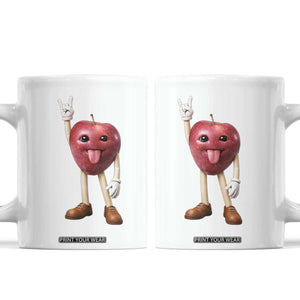 Funny Apple With Face Wapple Meme Coffee Mug TS12 White Print Your Wear