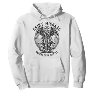 Saint Michael Heavenly Warrior Hoodie Defend Us In Battle TS12 White Print Your Wear