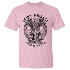 Saint Michael Heavenly Warrior T Shirt Defend Us In Battle TS12 Light Pink Print Your Wear