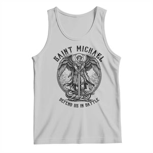 Saint Michael Heavenly Warrior Tank Top Defend Us In Battle TS12 Ash Print Your Wear