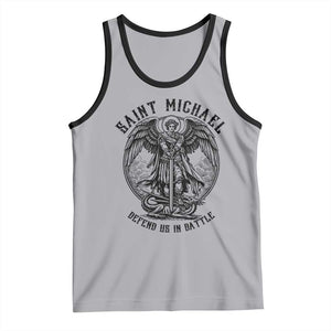 Saint Michael Heavenly Warrior Tank Top Defend Us In Battle TS12 Athletic Heather Black Print Your Wear
