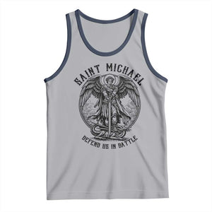 Saint Michael Heavenly Warrior Tank Top Defend Us In Battle TS12 Athletic Heather Navy Print Your Wear