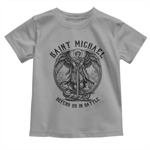 Saint Michael Heavenly Warrior Toddler T Shirt Defend Us In Battle TS12 Sport Gray Print Your Wear