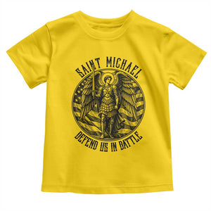 Saint Michael Defend Us In Battle Toddler T Shirt American Flag Patriotic TS12 Daisy Print Your Wear