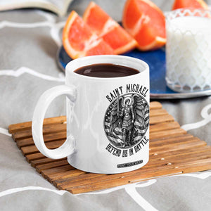 Saint Michael Defend Us In Battle Coffee Mug American Flag Patriotic TS12 Print Your Wear