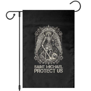 St Michael The Archangel Protect Us Garden Flag Christian Faith Gift TS12 Black Print Your Wear