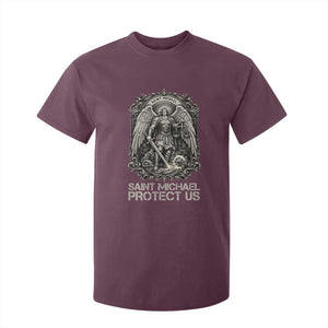 St Michael The Archangel Protect Us T Shirt For Kid Christian Faith Gift TS12 Maroon Print Your Wear