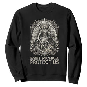 St Michael The Archangel Protect Us Sweatshirt Christian Faith Gift TS12 Black Print Your Wear