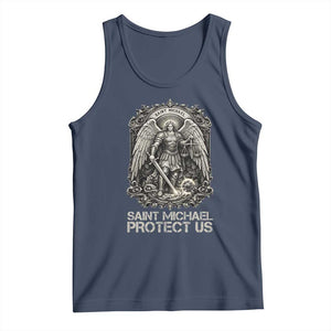 St Michael The Archangel Protect Us Tank Top Christian Faith Gift TS12 Navy Print Your Wear