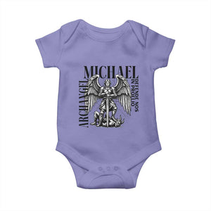 Saint Michael Archangel Defende Nos In Proelio Baby Onesie Christian Faith Gift TS12 Violet Print Your Wear