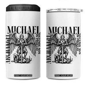 Saint Michael Archangel Defende Nos In Proelio 4 in 1 Can Cooler Tumbler Christian Faith Gift TS12 One Size: 16 oz White Print Your Wear