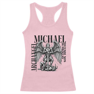 Saint Michael Archangel Defende Nos In Proelio Racerback Tank Top Christian Faith Gift TS12 Light Pink Print Your Wear