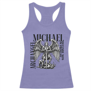 Saint Michael Archangel Defende Nos In Proelio Racerback Tank Top Christian Faith Gift TS12 Violet Print Your Wear