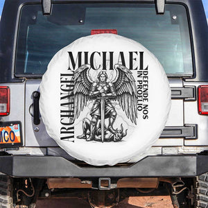 Saint Michael Archangel Defende Nos In Proelio Spare Tire Cover Christian Faith Gift TS12 No hole White Print Your Wear