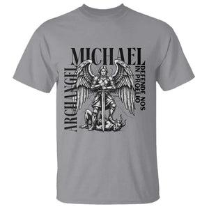 Saint Michael Archangel Defende Nos In Proelio T Shirt Christian Faith Gift TS12 Sport Gray Print Your Wear