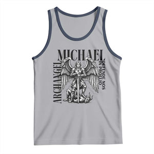Saint Michael Archangel Defende Nos In Proelio Tank Top Christian Faith Gift TS12 Athletic Heather Navy Print Your Wear