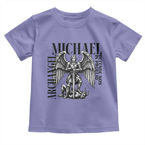 Saint Michael Archangel Defende Nos In Proelio Toddler T Shirt Christian Faith Gift TS12 Violet Print Your Wear