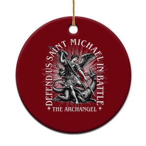 Saint Michael Defend Us In Battle Ceramic Ornament Catholic Protection Gift TS12 1pc Red Print Your Wear