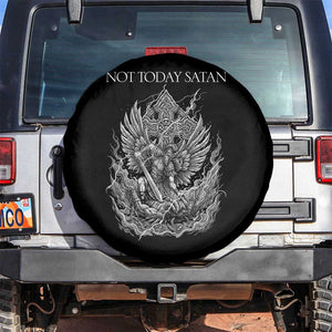 Not Today Satan Spare Tire Cover Saint Michael Fights Evil TS12 No hole Black Print Your Wear