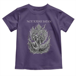 Not Today Satan Toddler T Shirt Saint Michael Fights Evil TS12 Purple Print Your Wear