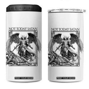 Funny Saint Michael Defeating Satan 4 in 1 Can Cooler Tumbler Not Today Satan TS12 One Size: 16 oz White Print Your Wear