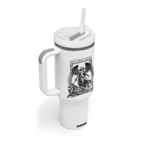 Funny Saint Michael Defeating Satan Tumbler With Handle Not Today Satan TS12 Print Your Wear