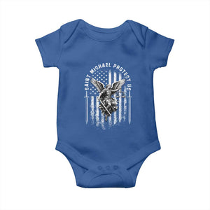 Vintage Saint Michael Archangel Protect Us Prayer Baby Onesie TS12 Royal Blue Print Your Wear