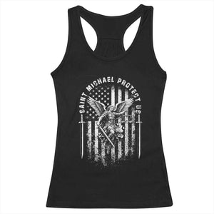 Vintage Saint Michael Archangel Protect Us Prayer Racerback Tank Top TS12 Black Print Your Wear