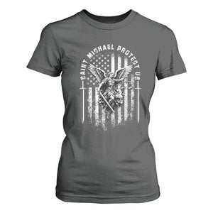 Vintage Saint Michael Archangel Protect Us Prayer T Shirt For Women TS12 Dark Heather Print Your Wear