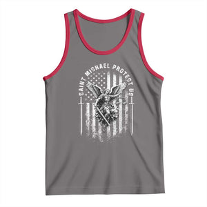 Vintage Saint Michael Archangel Protect Us Prayer Tank Top TS12 Deep Heather Red Print Your Wear