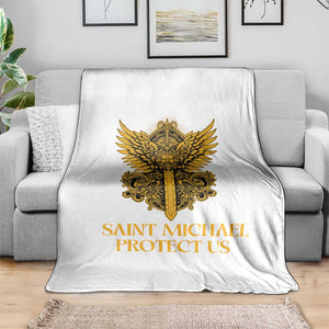 Vintage Catholic Saint Michael Protect Us Throw Blanket Religious Gift TS12 Print Your Wear
