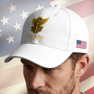 Vintage Catholic Saint Michael Protect Us Baseball Cap Religious Gift TS12 Print Your Wear