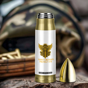 Vintage Catholic Saint Michael Protect Us Bullet Tumbler Religious Gift TS12 Print Your Wear
