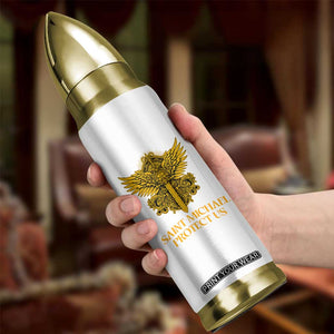 Vintage Catholic Saint Michael Protect Us Bullet Tumbler Religious Gift TS12 Print Your Wear