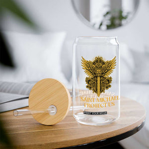 Vintage Catholic Saint Michael Protect Us Glass Can Religious Gift TS12 Print Your Wear