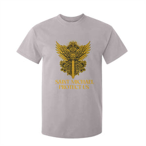 Vintage Catholic Saint Michael Protect Us T Shirt For Kid Religious Gift TS12 Ice Gray Print Your Wear
