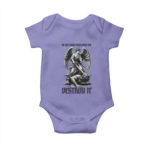 Do Not Make Peace With Evil Baby Onesie Archangel Saint Michael TS12 Violet Print Your Wear